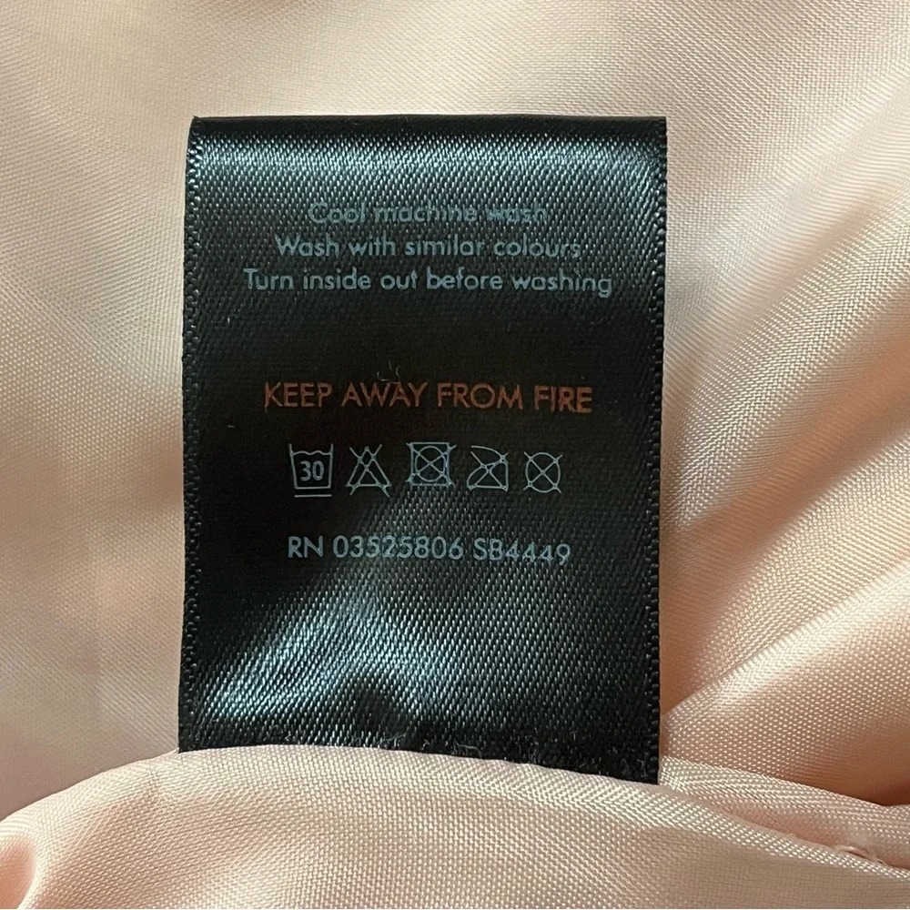 SWEATY BETTY Velvet Puffer Jacket Purple Gold Zipper Shimmer Pockets Size Small - Picture 12 of 14